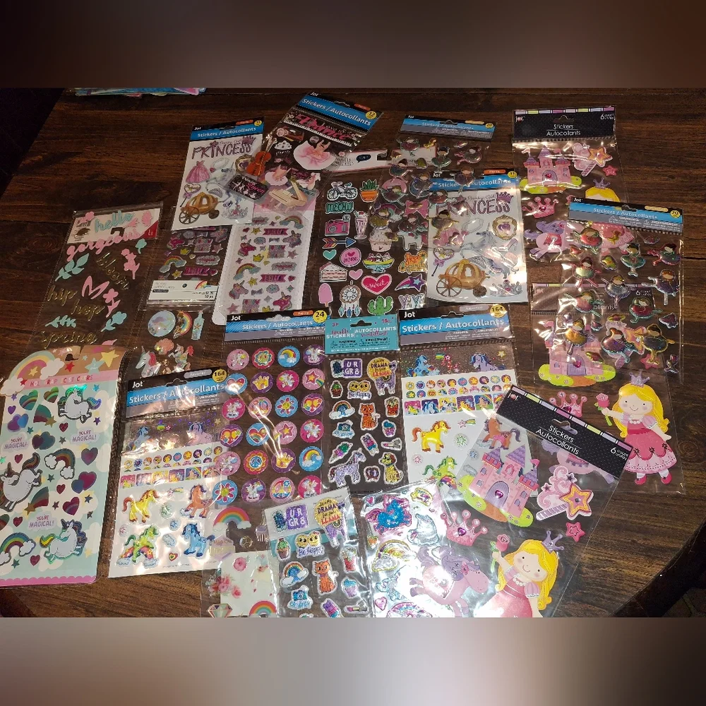Sticker Lot Pack Scrapbook Embellishments Planner Puffy Princess Unicorn Dance